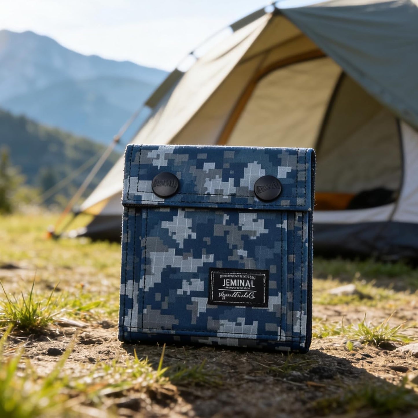 Cartera táctica nailon camuflaje azul marino hombre