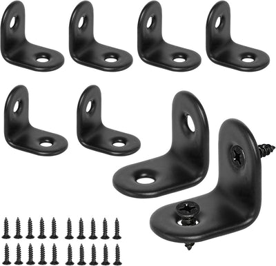 8 Soportes Esquina Acero Inox Negro 0.787x0.079in