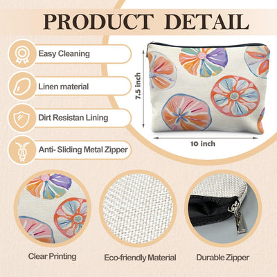 Bolsa maquillaje con cremallera naranja cítricos