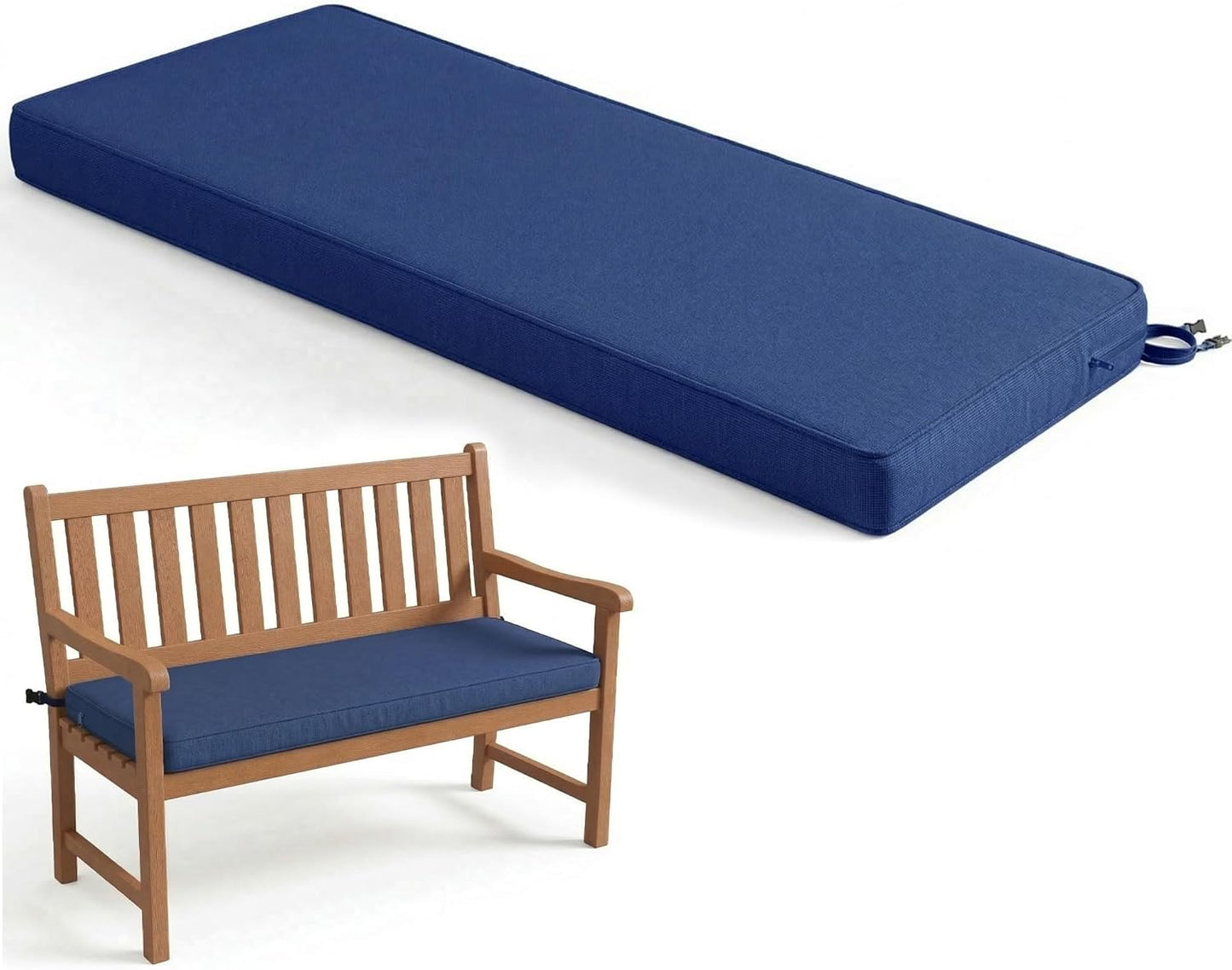 Cojín banco exterior 48x18" doble impermeable azul marino