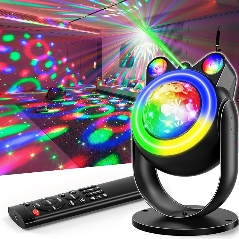 Luces fiesta activadas sonido proyector estrellas LED galaxia
