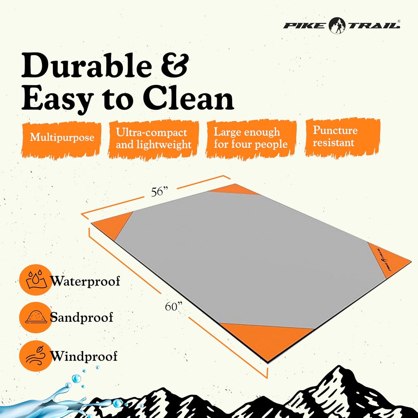 Manta bolsillo 60x56pulg impermeable para aire libre senderismo