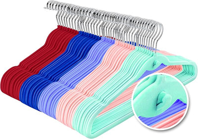 Perchas terciopelo 50uds antideslizantes 5 colores