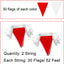 Banderines rojo blanco 60uds para eventos al aire libre