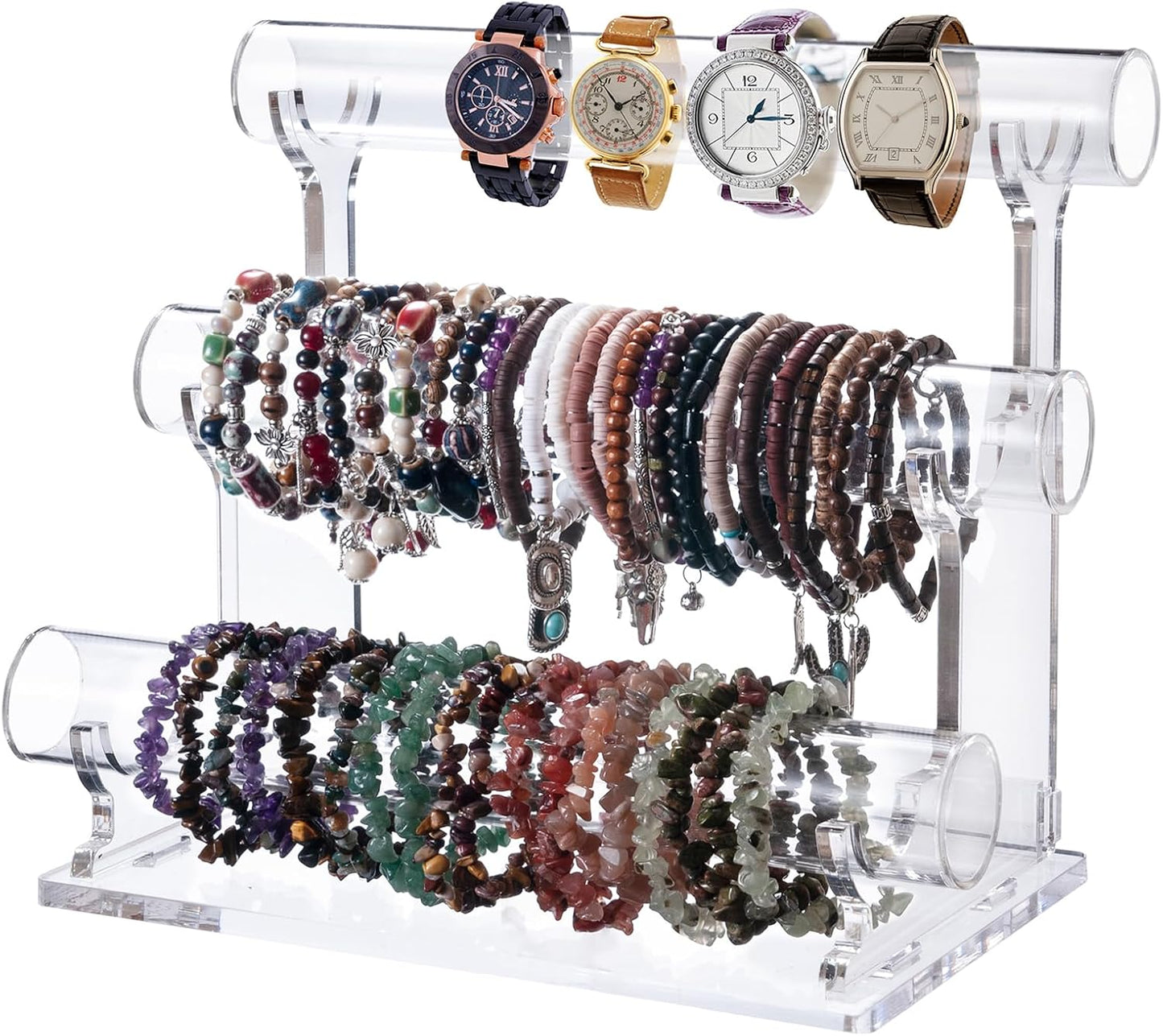 Soporte joyas acrílico 3 niveles desmontable