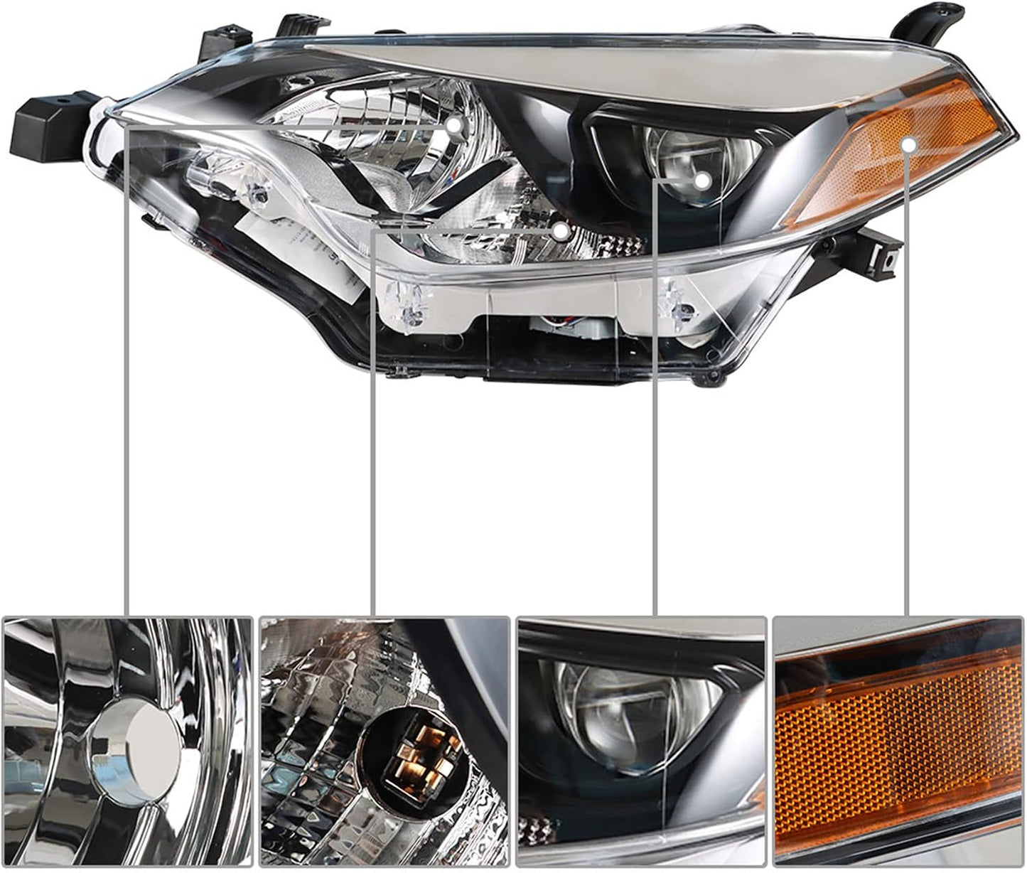 Ensamble faros repuesto Toyota Corolla 14-16 conductor