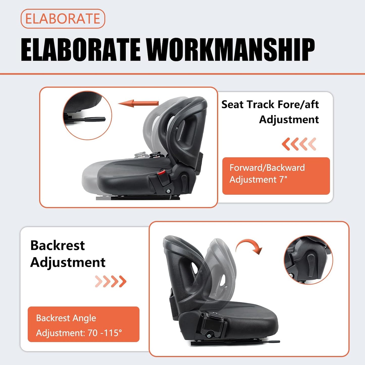 Asiento universal tractor respaldo ajustable