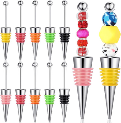 12 Tapones Vino con Cuentas Reutilizables para Regalos y Eventos