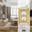 Placa pared dúplex 1 banda metal arquitectónico oro cepillado pack 2