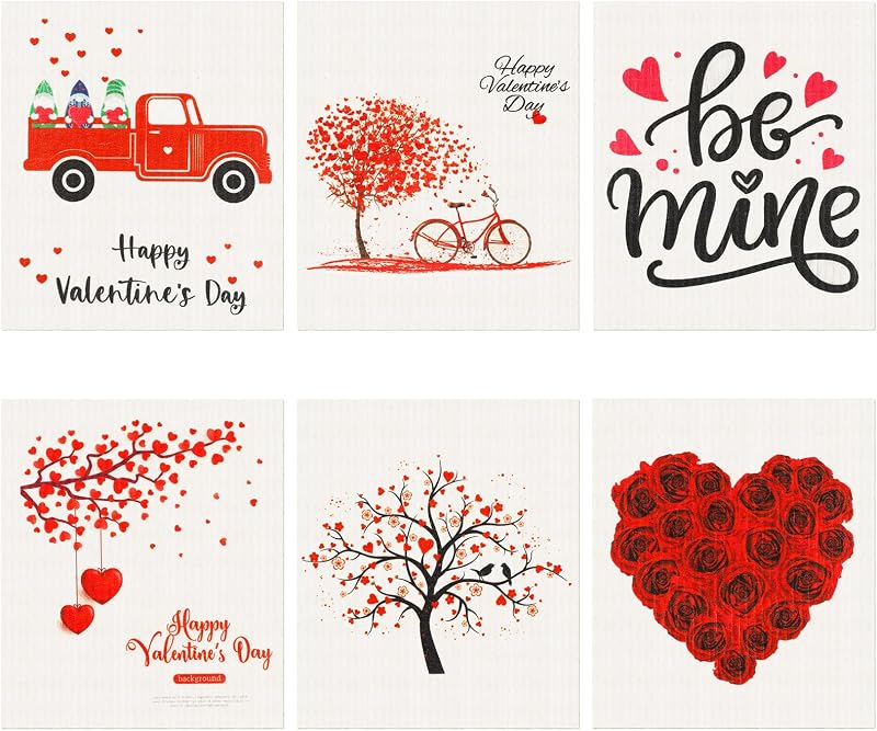 6 Pzas Paños cocina reutilizables diseño amor y camión