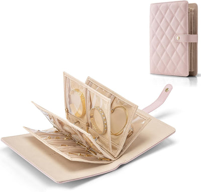 Estuche joyas viaje con cremallera transparente terciopelo