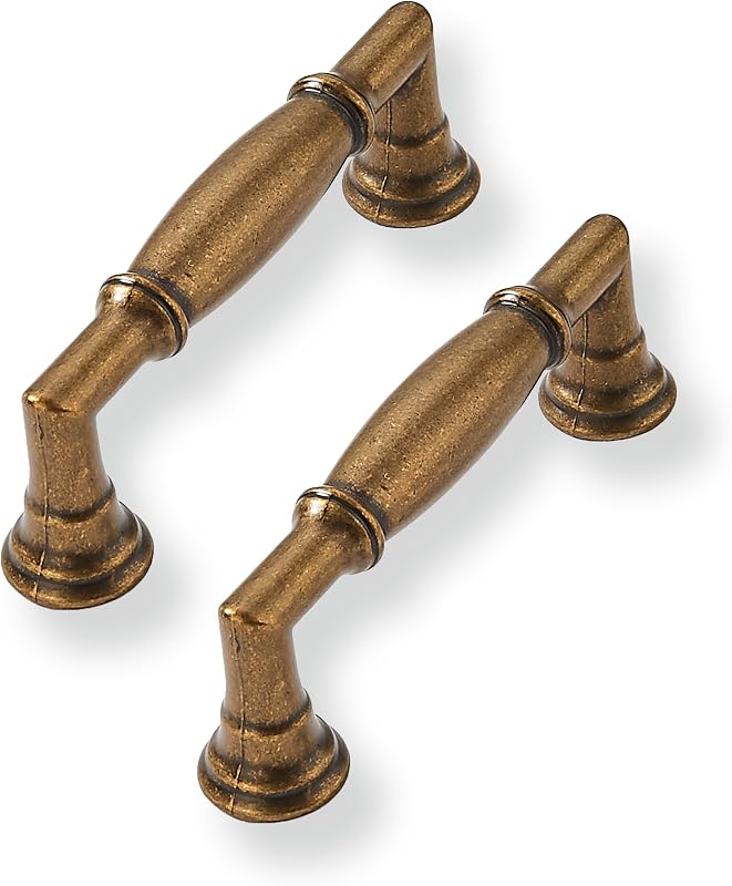 10 Tiradores Latón Vintage 3" Sólidos para Gabinete Cocina