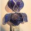 Luz nocturna floral púrpura cristal plateado 5W enchufable