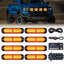 8 Pzas Luces LED Estroboscópicas 12-24V Sincronización Ámbar