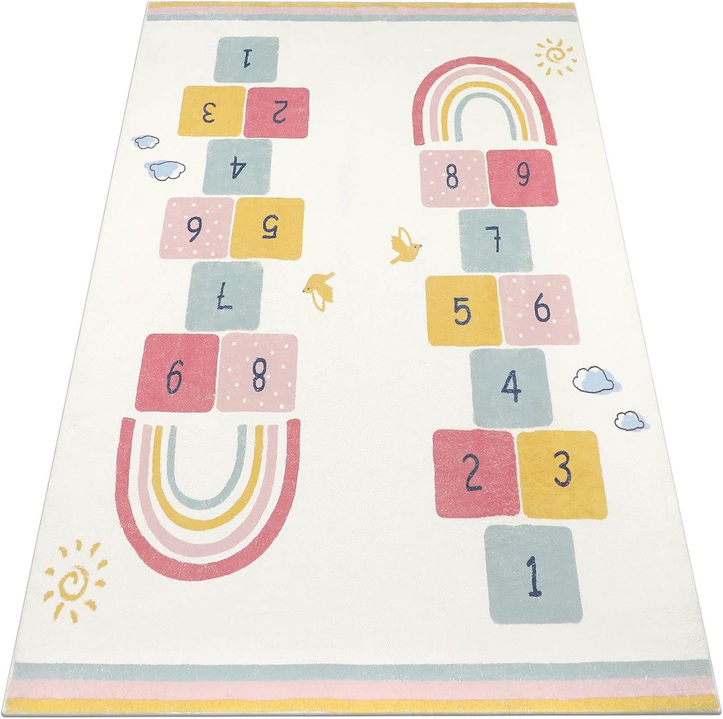 Alfombra set arcoíris cielo 47x71" para niños