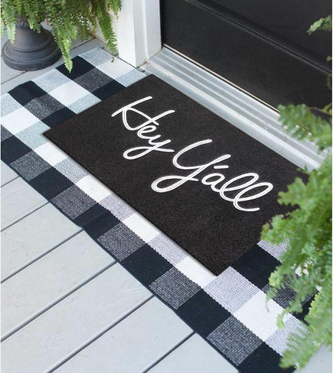 Tapete bienvenida exterior 28x18" antiderrap negro
