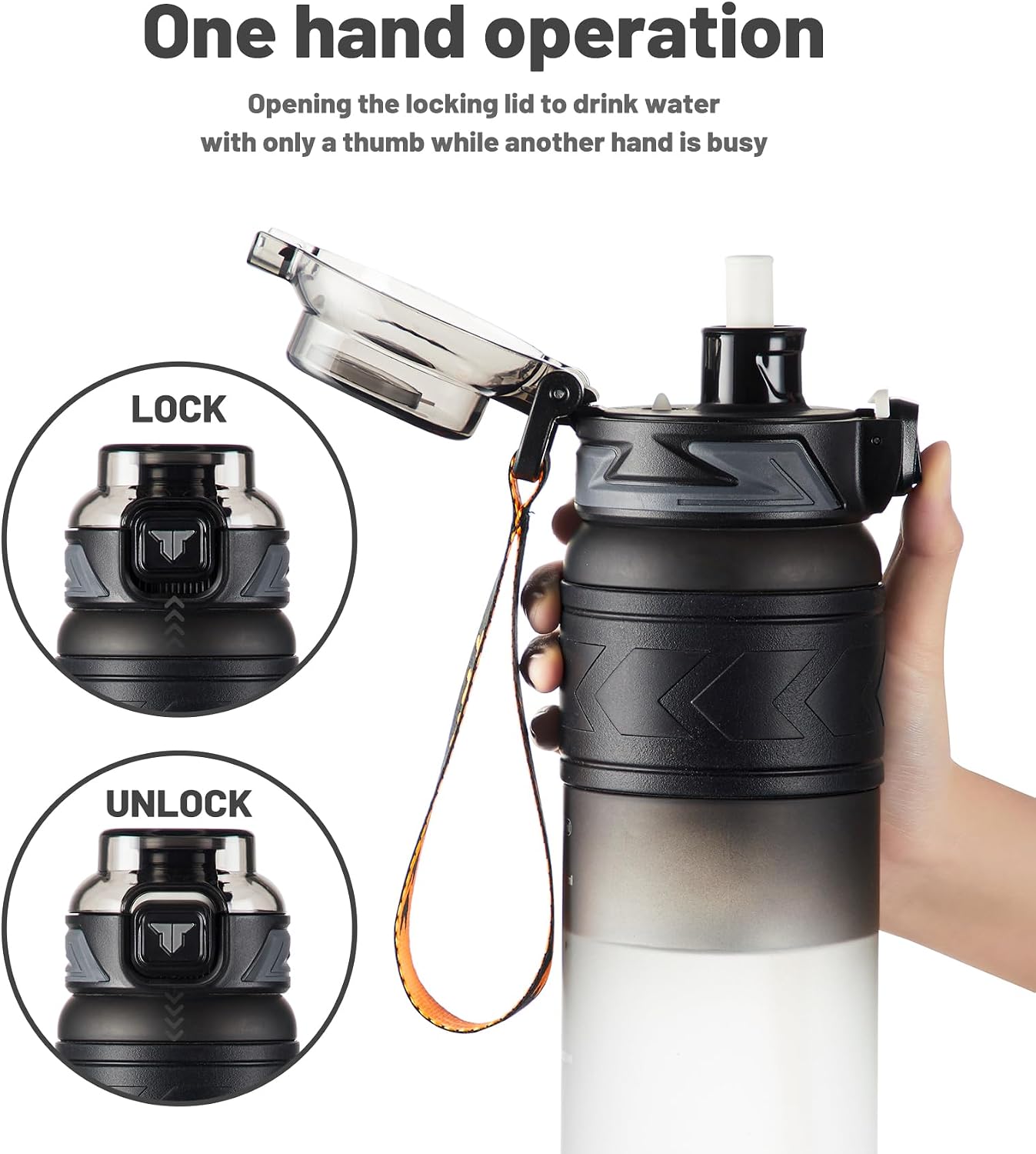 Botella agua deportiva Tritan 34oz popote extraíble sin BPA