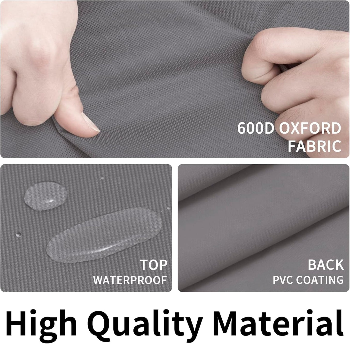 Funda mueble patio 600D impermeable 130x84x28pulg gris