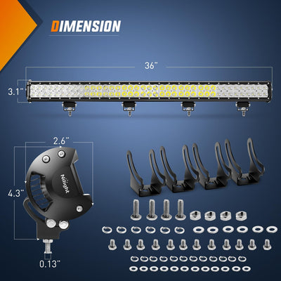 Barra luz LED 35.9" 234W para camión SUV coche