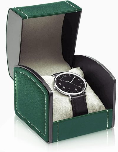 Funda reloj piel sintética cojín organiz. joyas verde