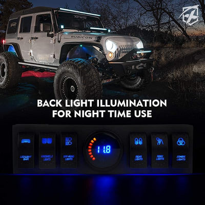 Panel interruptor LED comp Jeep JK 09-18 azul