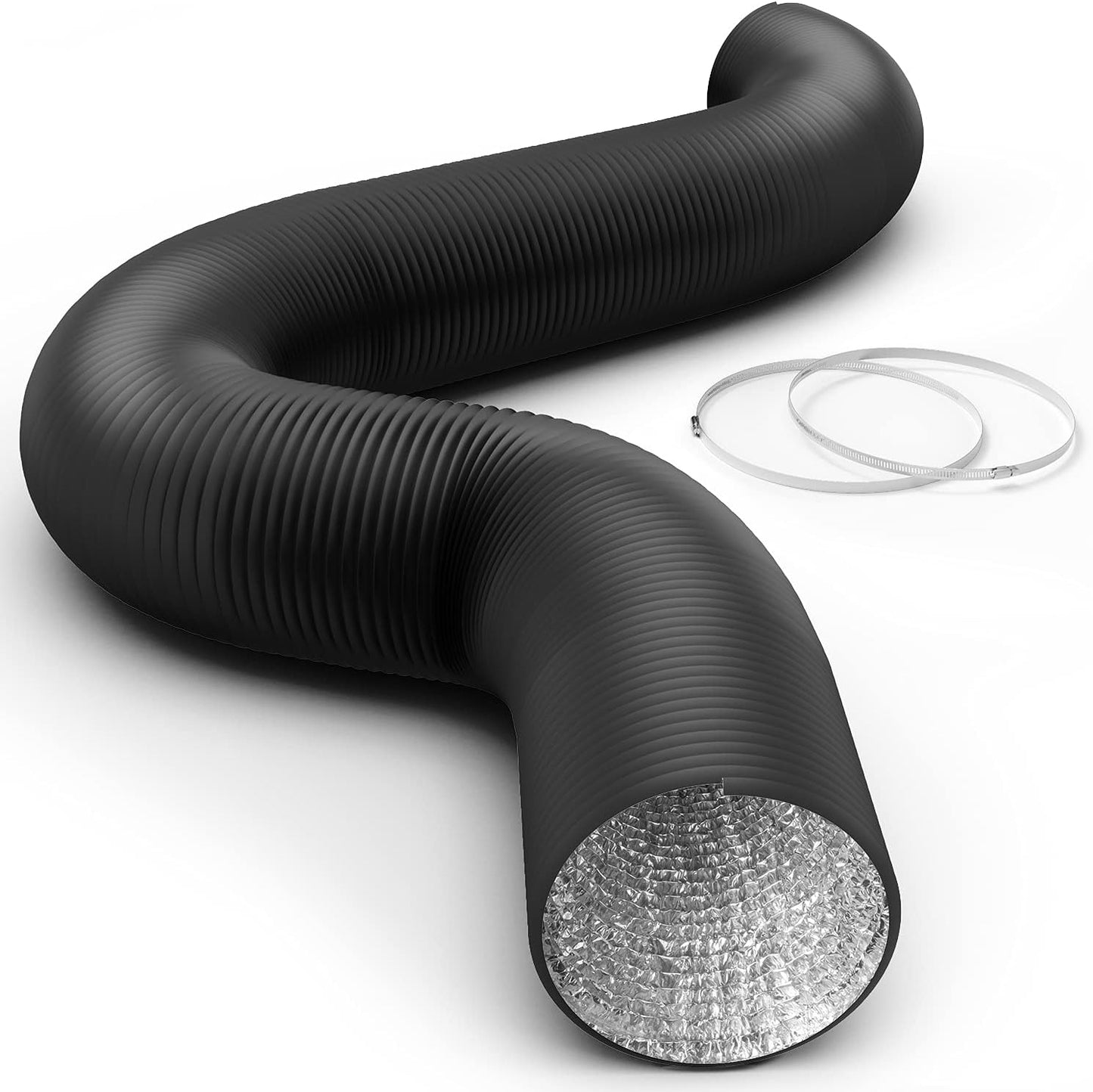Manguera ventilación flexible 12pulg 25ft aluminio 4 capas
