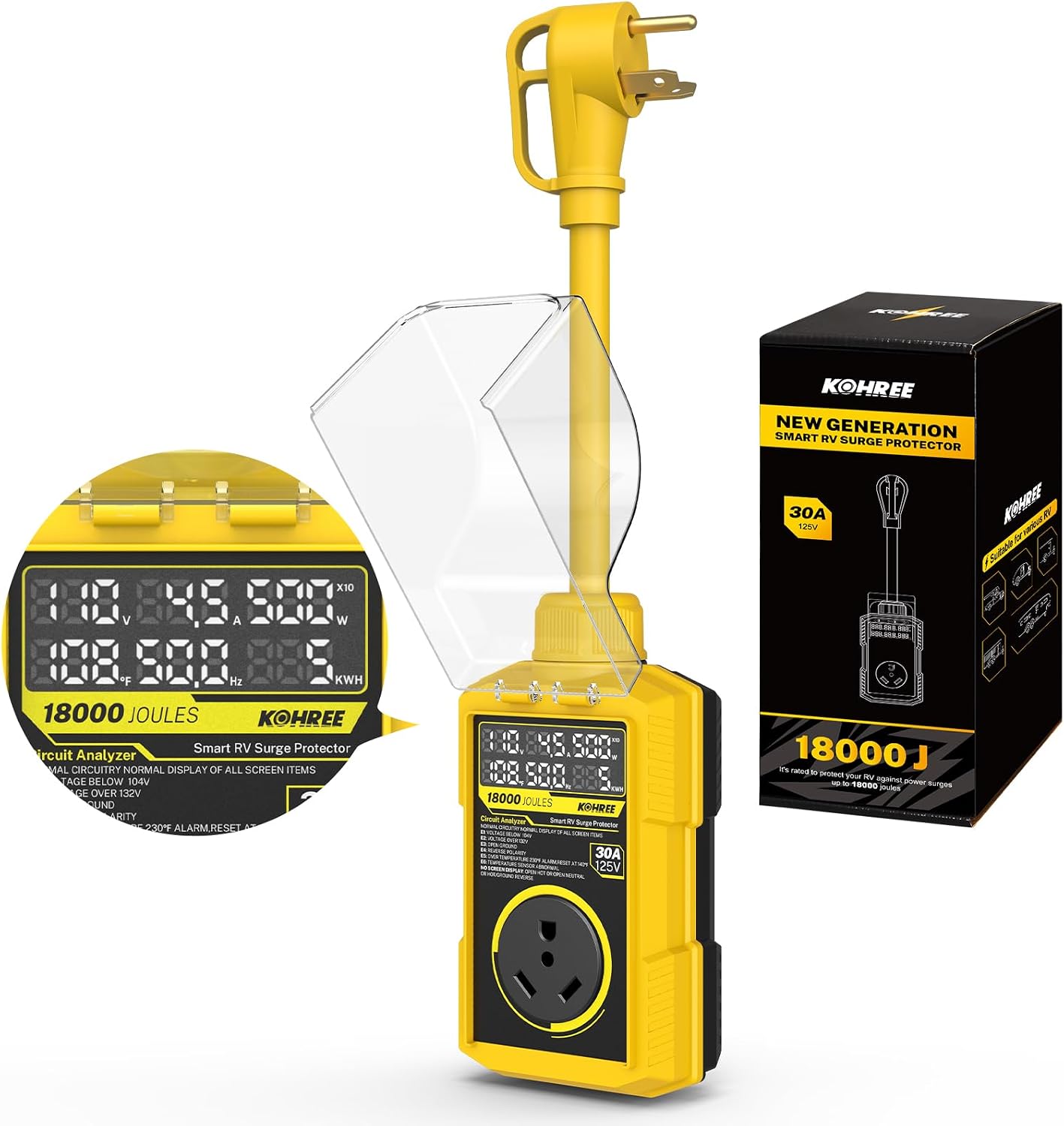 Protector sobretensiones RV 30A 18000J con analizador