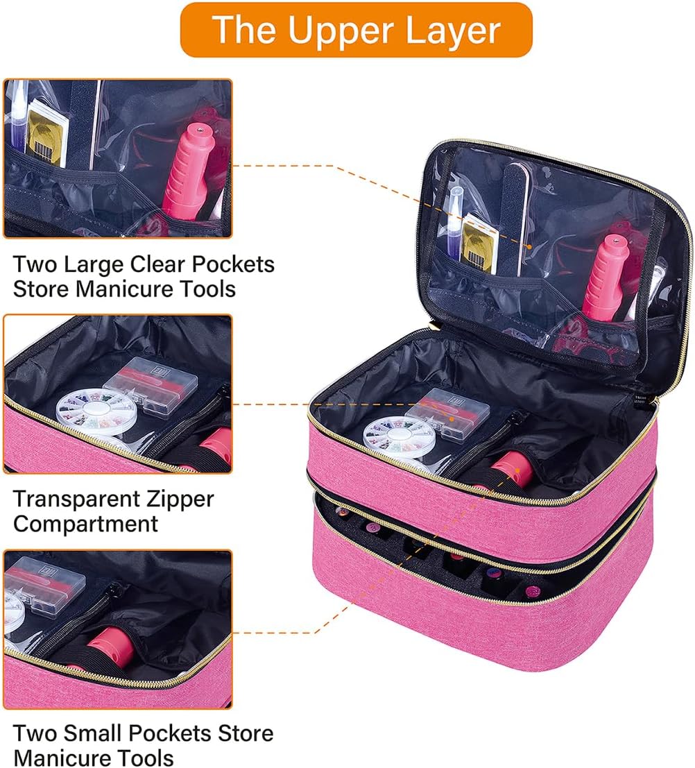 Bolsa organizadora esmalte uñas doble capa 30 botellas