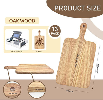 15 Tablas Cortar Roble 13.8x7pulg Bandeja Servir con Asa