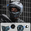 Casco medio cara abierta retro para motociclista Meca Azul