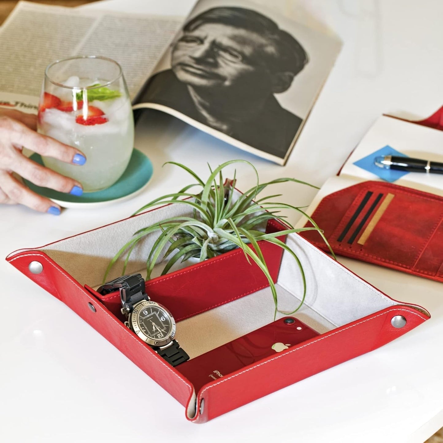 Caja almacenamiento escritorio resistente agua para llaves