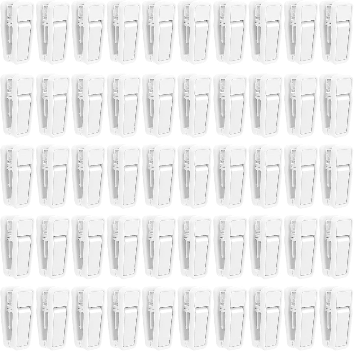 50 Clips Plástico para Colgar Bebés Agarre Fuerte Blanco