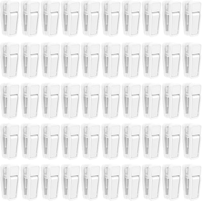 50 Clips Plástico para Colgar Bebés Agarre Fuerte Blanco