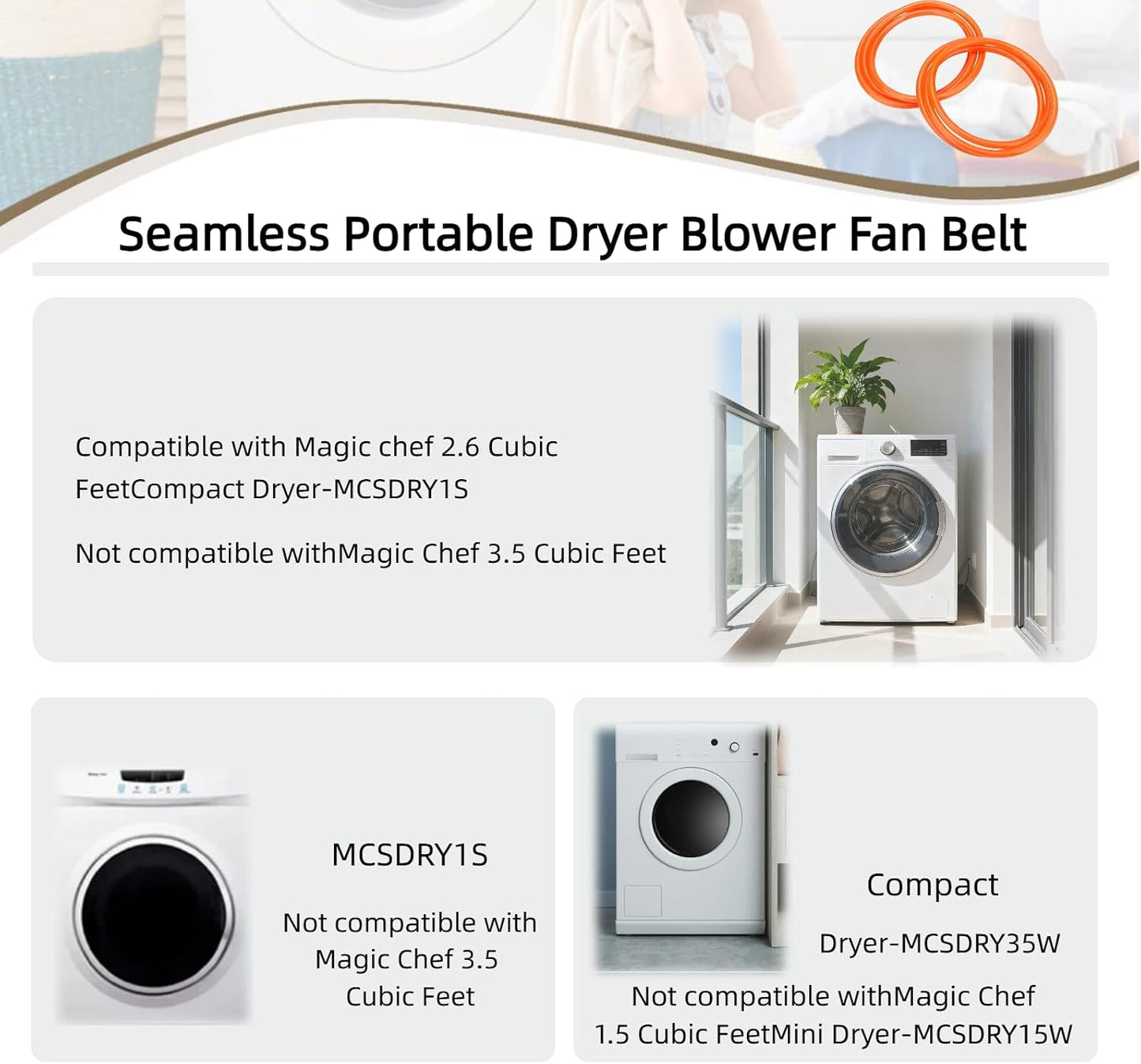 Correa repuesto ventilador secadora Magic Chef 32.3pulg
