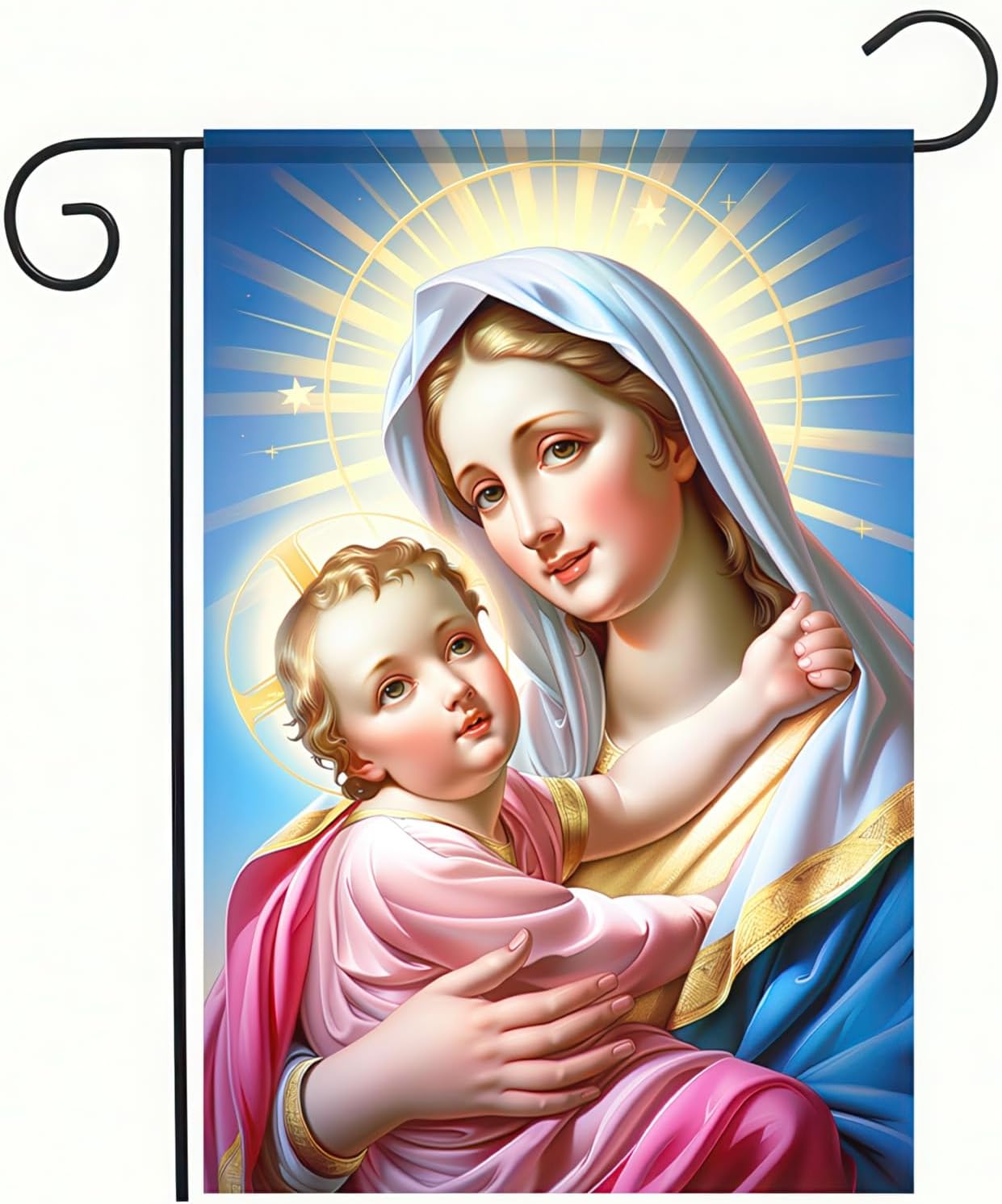 Bandera jardín Navidad Santa Madre 30x45cm doble cara
