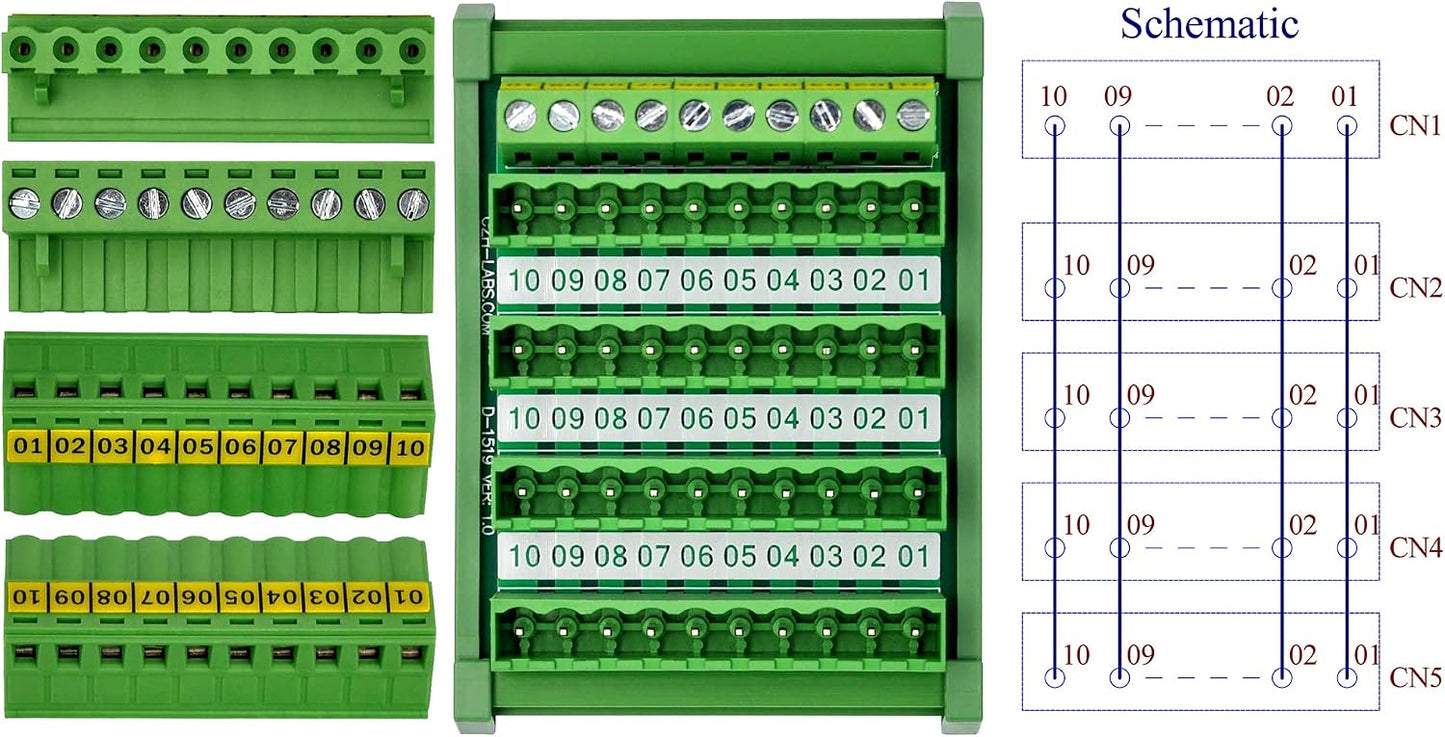 Módulo distribución enchufable riel DIN 10A/300V pos 5x10