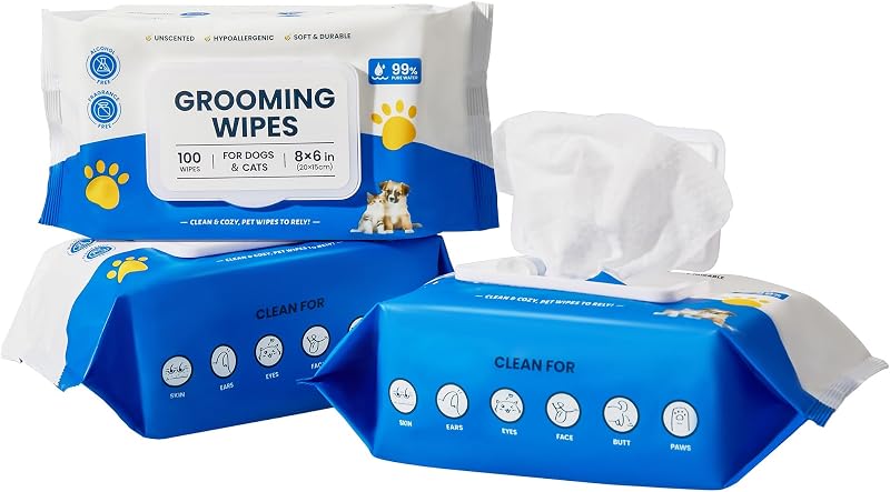 Toallitas para mascotas sin perfume 300 pzas suaves