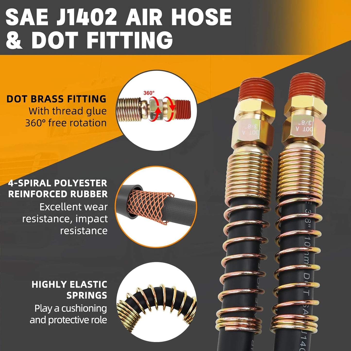 Kit línea aire semirremolque 12ft gladhands mangueras 3en1