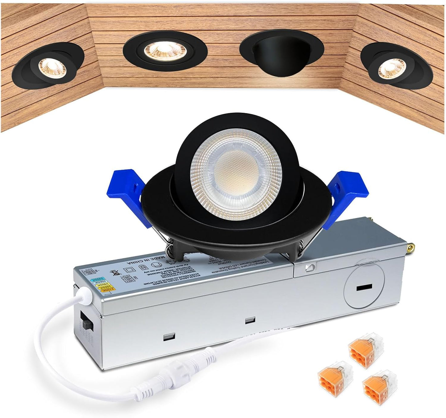 Lámpara led empotrable 2pulg negro 2700k-5000k 5w eqv 50w
