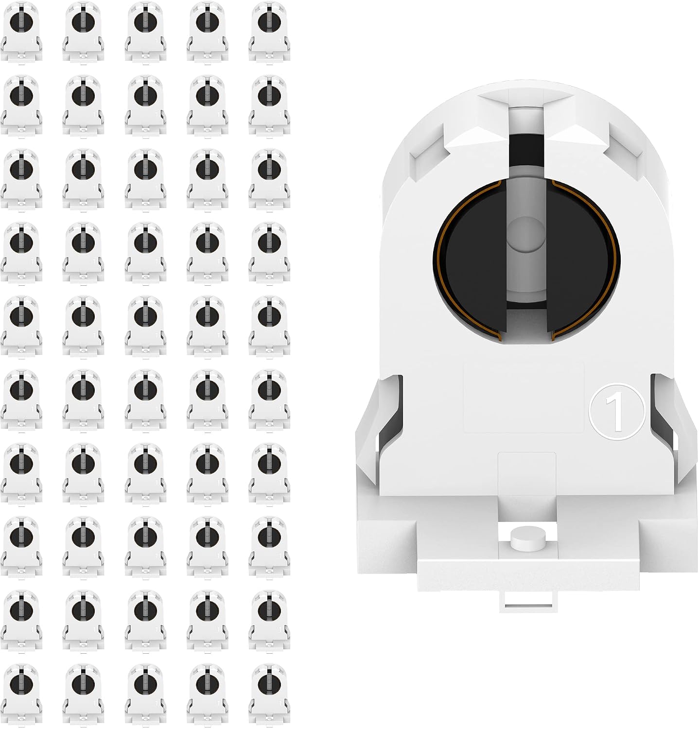 Soporte lámpara T8 giro 50pzas UL Socket Tombstone