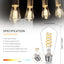 12 Bombillas LED Edison ST58 Regulables 6W Luz Blanca 4000K