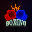 Letrero neón boxeo 13x13" luces pared bar club hotel