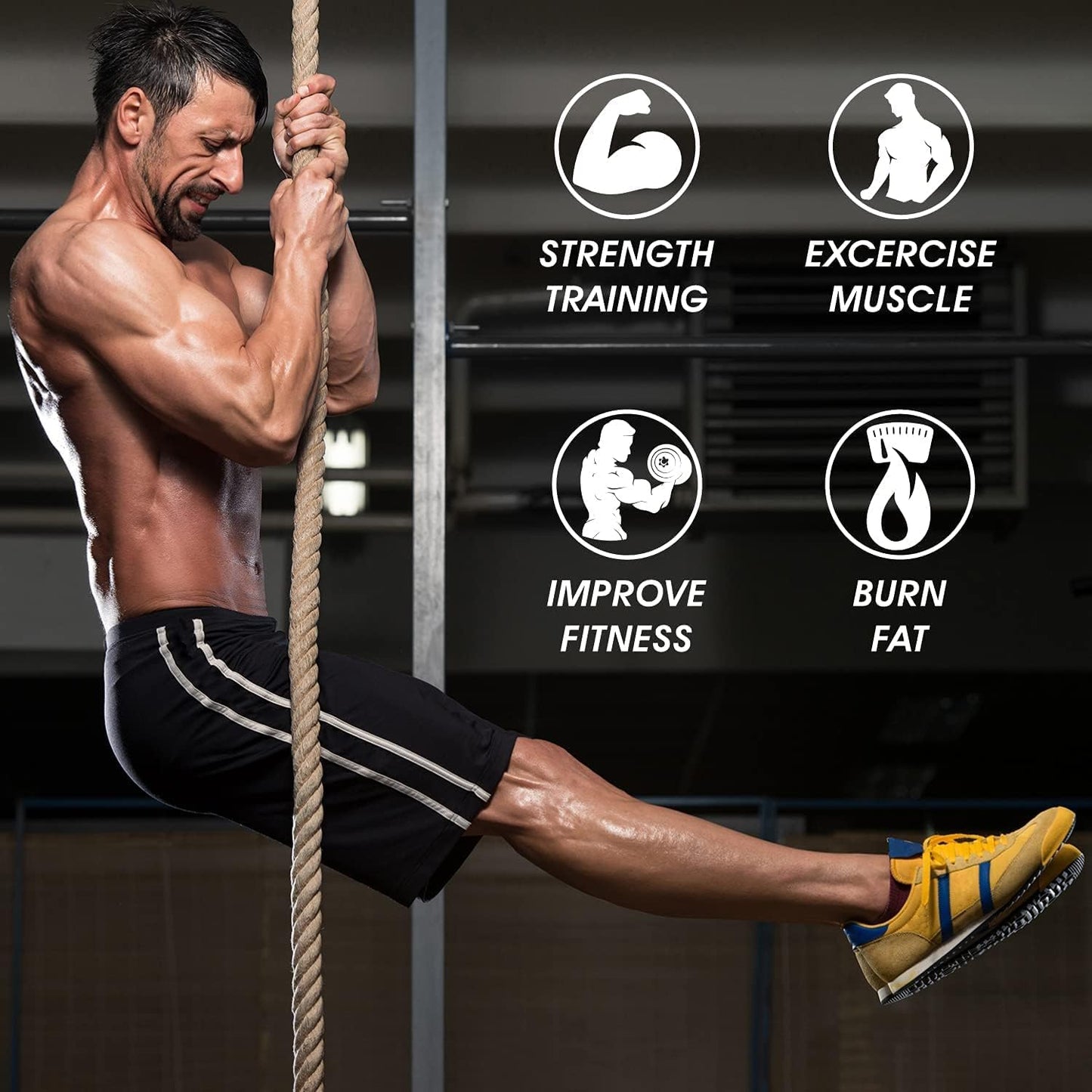 Cuerda escalada gimnasio entrenamiento fuerza y fitness