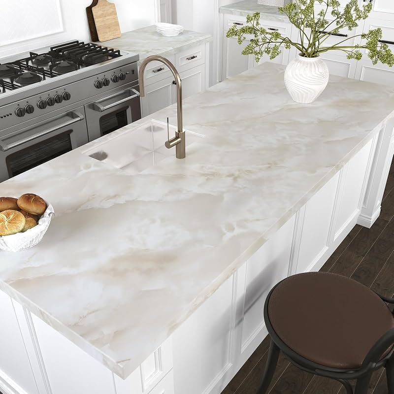 Papel contacto mármol onyx crema 354x32" impermeable