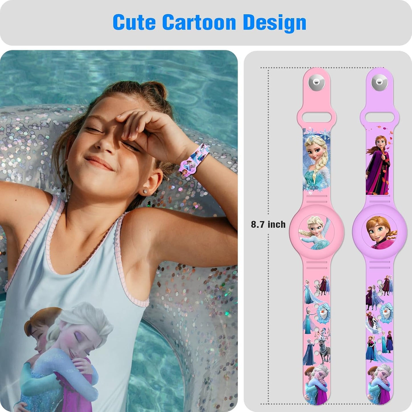 Pulsera Airtag impermeable para niños set 2 rosa morado
