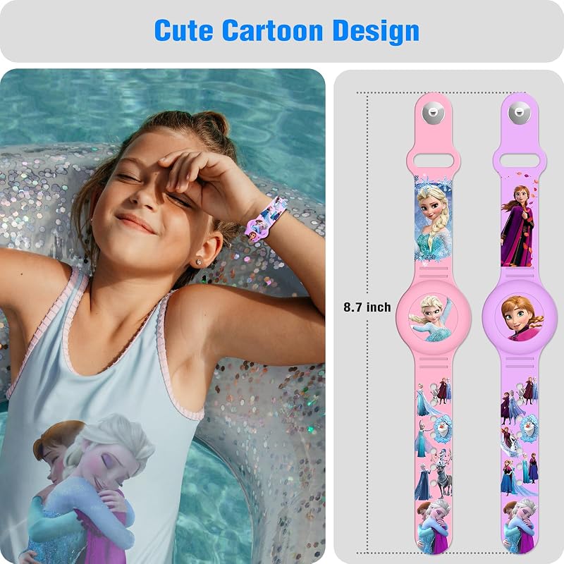 Pulsera Airtag impermeable para niños set 2 rosa morado