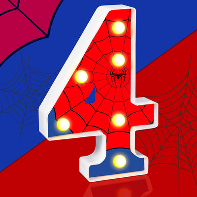Decoración fiesta cumpleaños araña números LED iluminados 4
