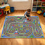 Alfombra pista carreras niños 70x47" con respaldo goma