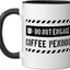 Taza de café humorística con mensaje militar en cerámica negra/blanca
