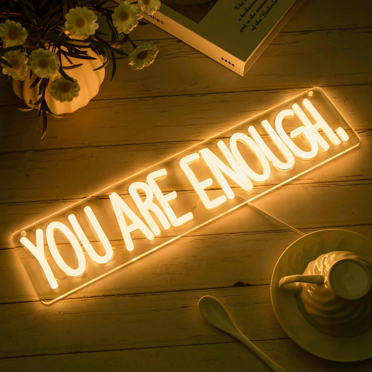 Letrero neón USB You Are Enough para dormitorio y sala
